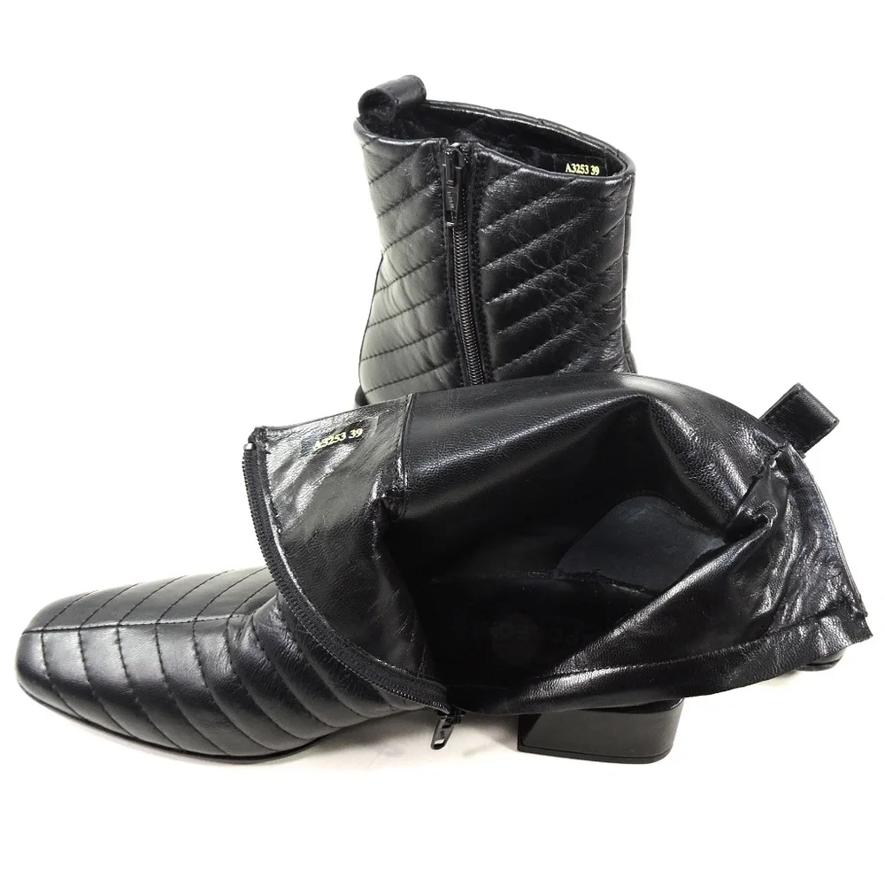 NAPOLEONI ๐ฎ๐น WOMEN'S BLACK SOFT LEATHER COMFORT ANKLE BOOTIE - Picture 8 of 8